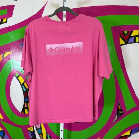 Columbia Pink Short Sleeve Cropped Tee Vibrant Casual Comfort, Size 2X - Picture 5 of 6
